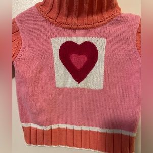 Hanna Andersson Pink Heart Valentine Turtleneck Sweater SZ 18-24 months